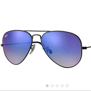 Ray-Ban black aviator with blue lens